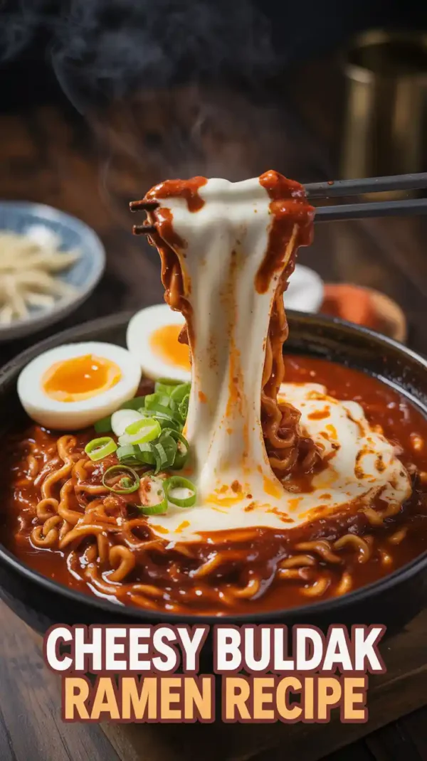 🍜 Cheesy Buldak Ramen Recipe (2025): Spicy Korean Fire Noodles with Melted Cheese
