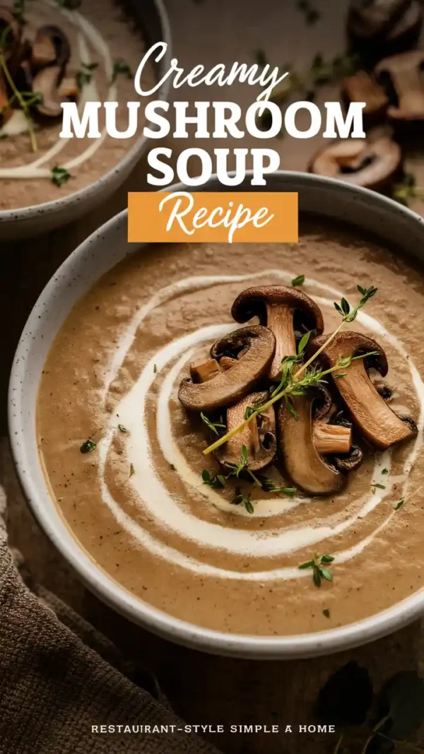 🍄 Creamy Mushroom Soup Recipe: Rich, Velvety & Easy to Make