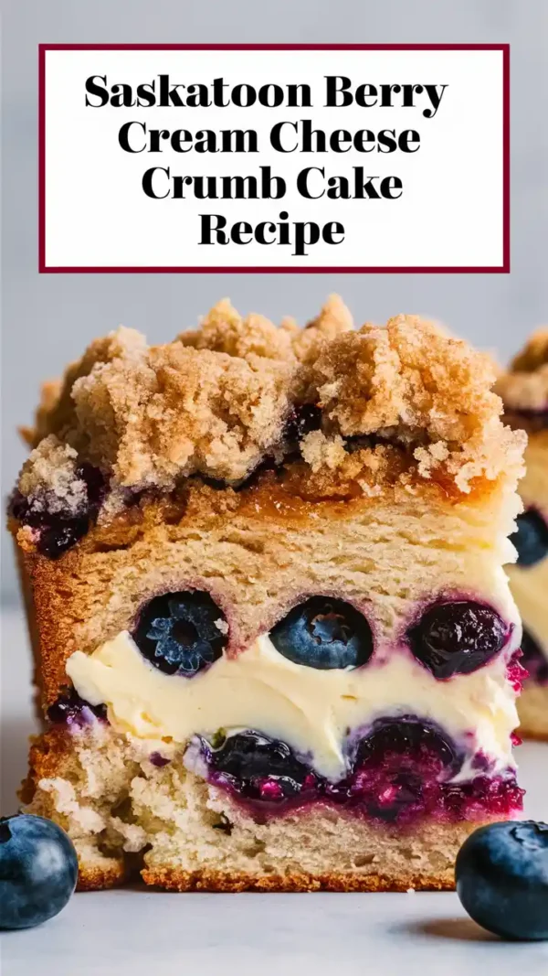 🍰 Saskatoon Berry Cream Cheese Crumb Cake Recipe (2025)