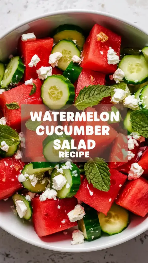 🍉 Watermelon Cucumber Salad Recipe (2025): Fresh, Crunchy & Hydrating Summer Favorite